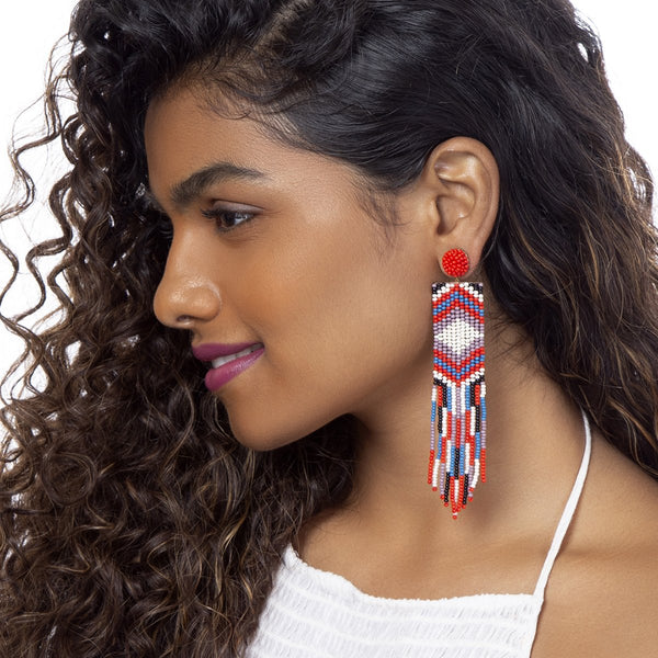 handmade brown beaded earrings