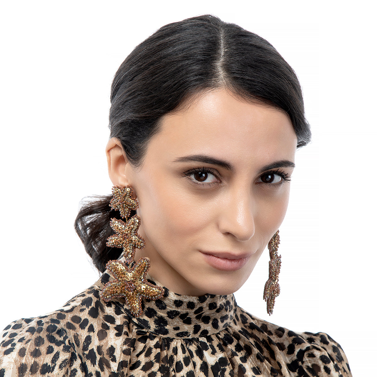 Model wearing Marina Earrings