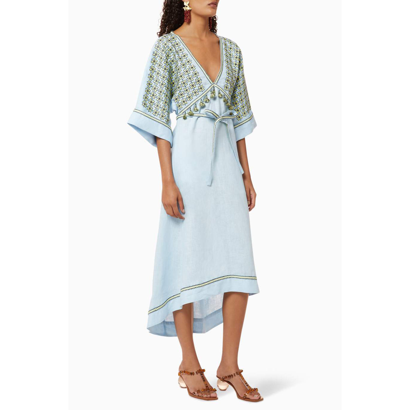 Greece Midi Dresses in Light Blue Greece Midi Dresses in Light Blue