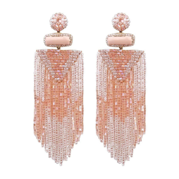 Handmade Embroidered Deepa by Deepa Gurnani Peach Jody Earrings