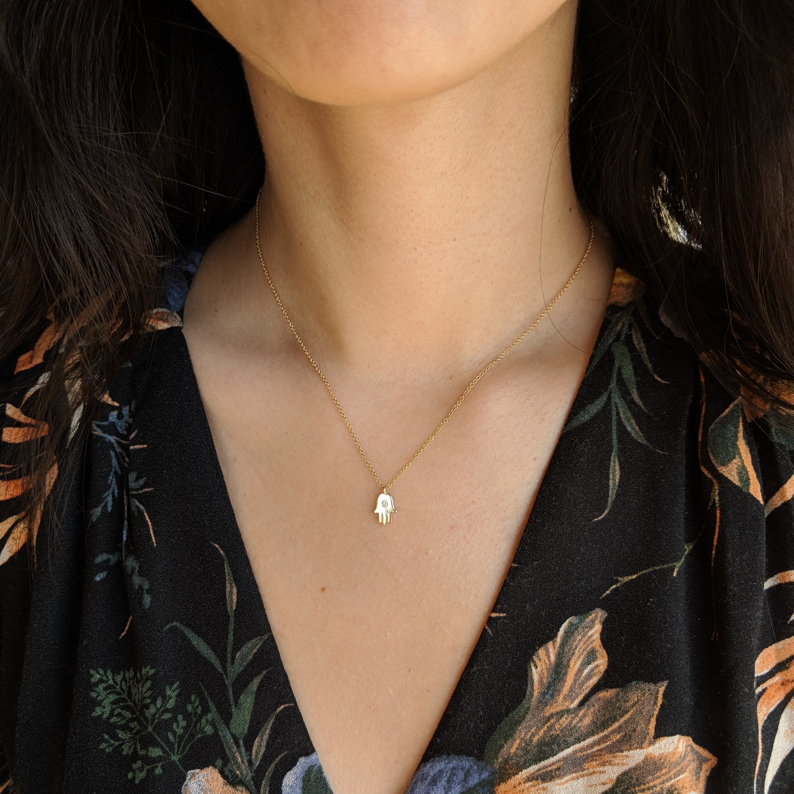 Hamsa gold Necklace Hamsa Hand Necklace JAUNT Accessories