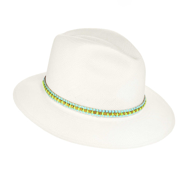 The BONAFACIO Neon Knotted Panama Hat