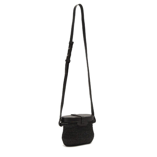 Jabu Black Straw Shoulder Bag