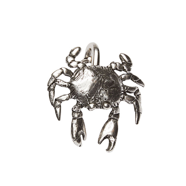 Crab Clip On Charm Silver