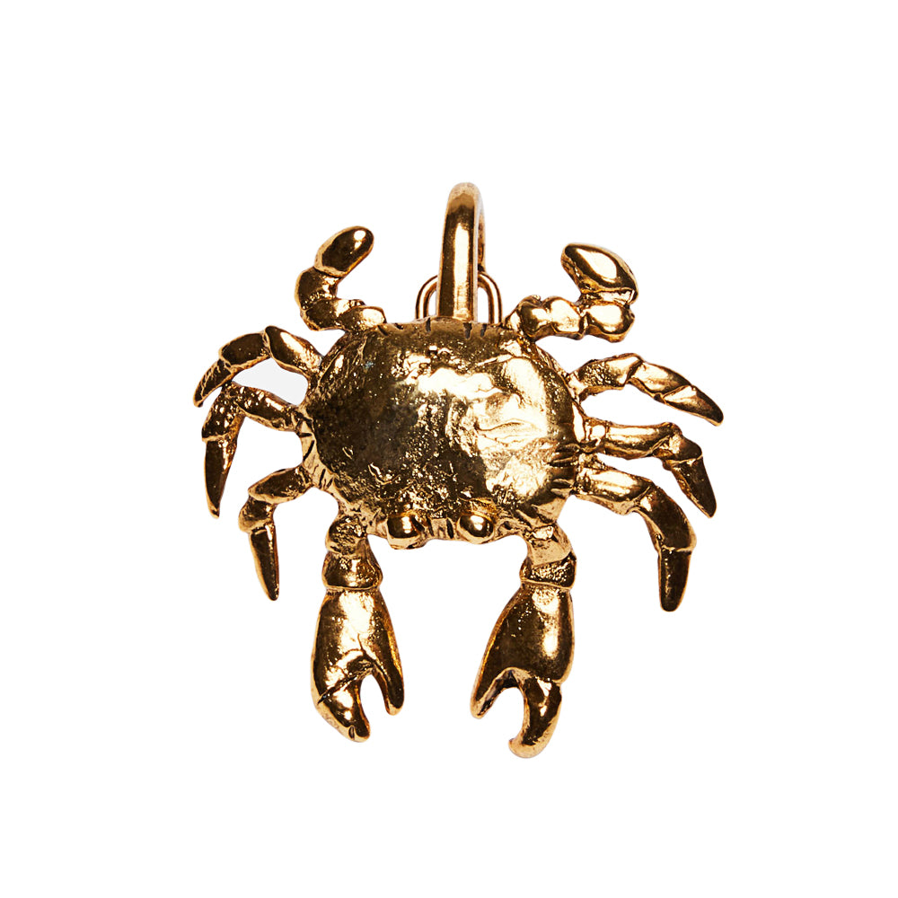 Crab Clip On Charm Gold