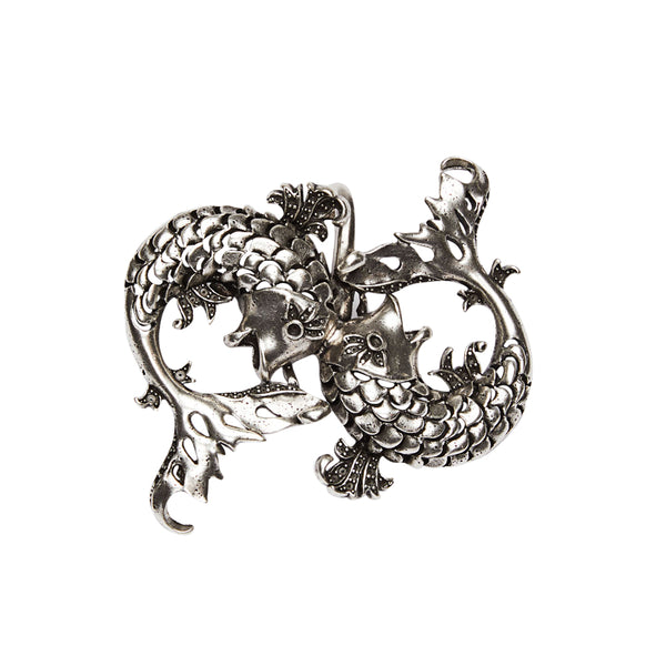 Koi Fish Clip On Charm Silver
