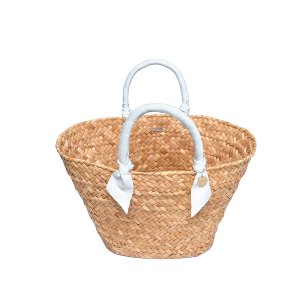 Rosie Woven Straw Ribbon Handle Tote