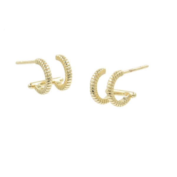 Textured Double Hoops
