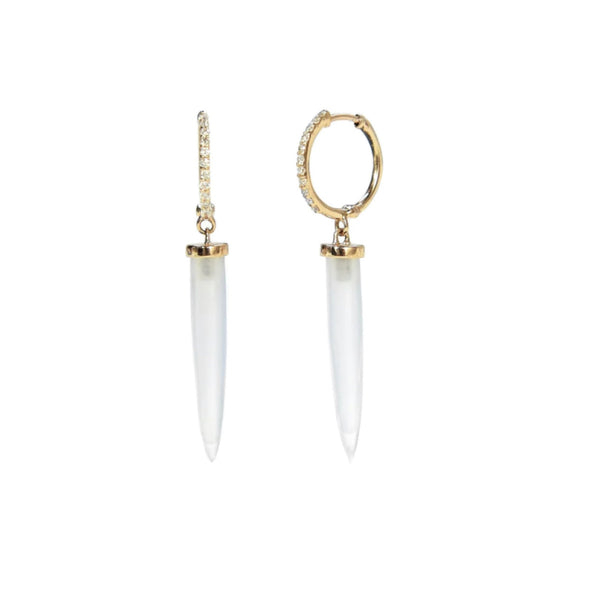 Aphrodite Diamond & Chalcedony Hoop Earrings