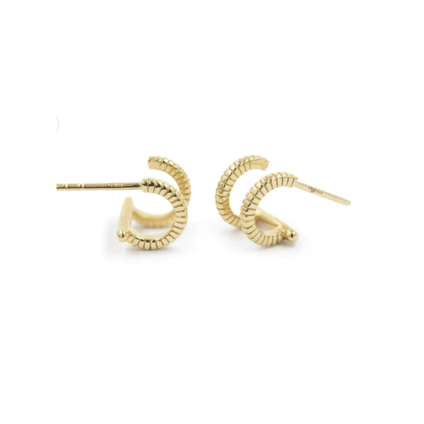 Textured Double Hoops