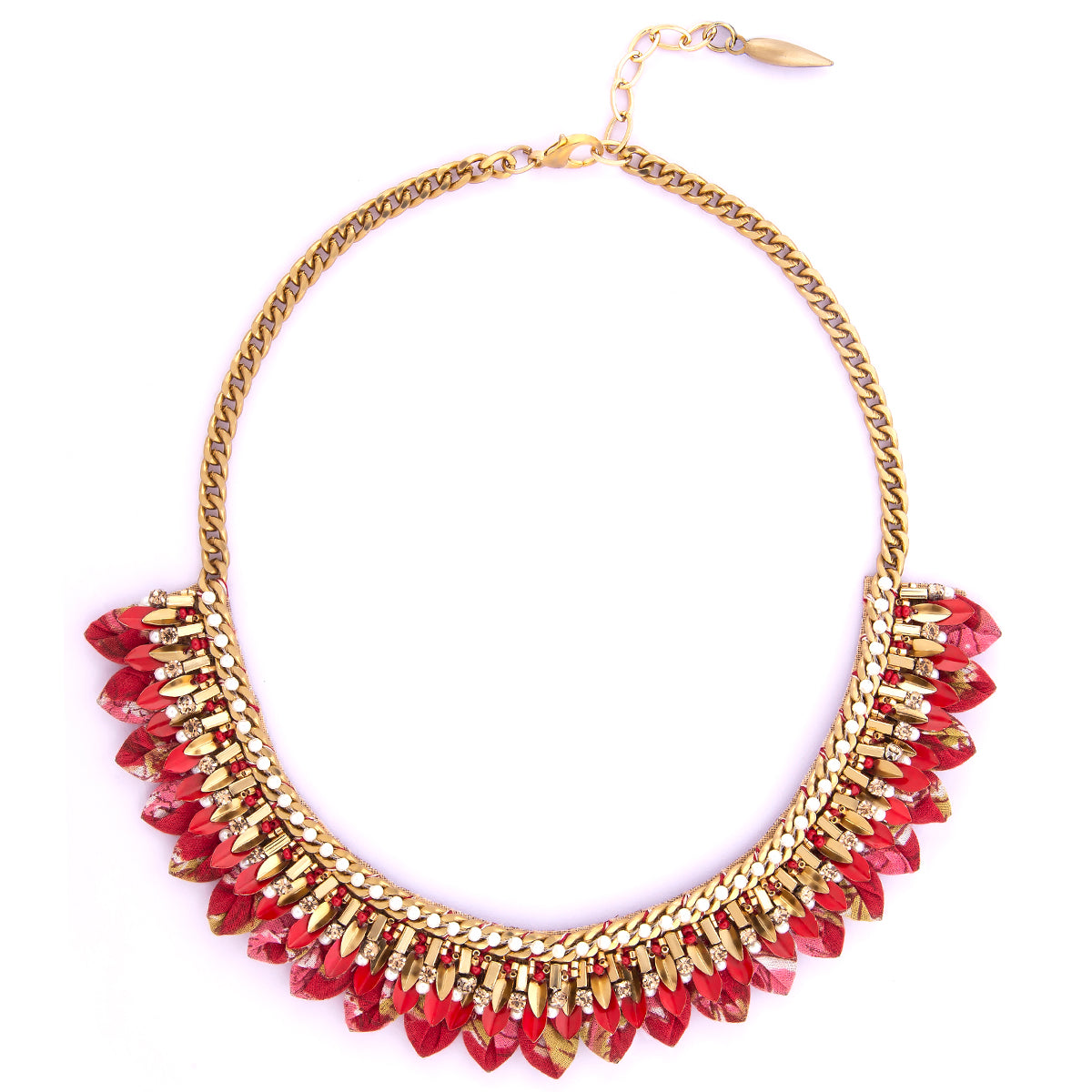Handmade Deepa by Deepa Gurnani Cece Necklace in Red color