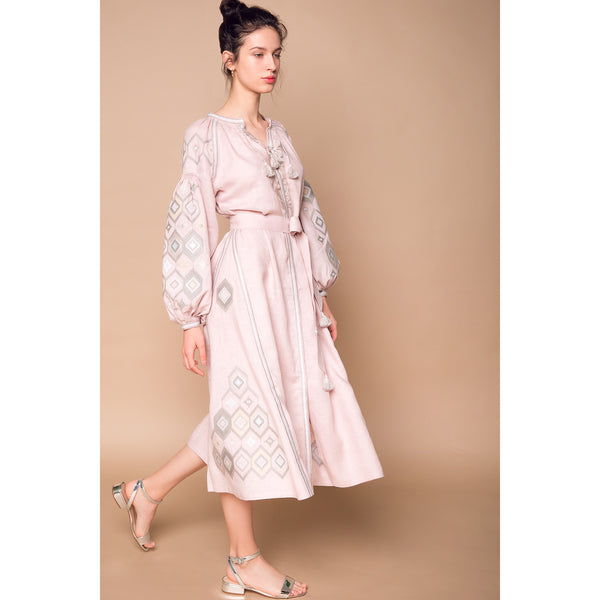 Mosa Midi Dress in Powder Pink