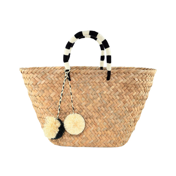 St. Tropez Straw Tote Black & White