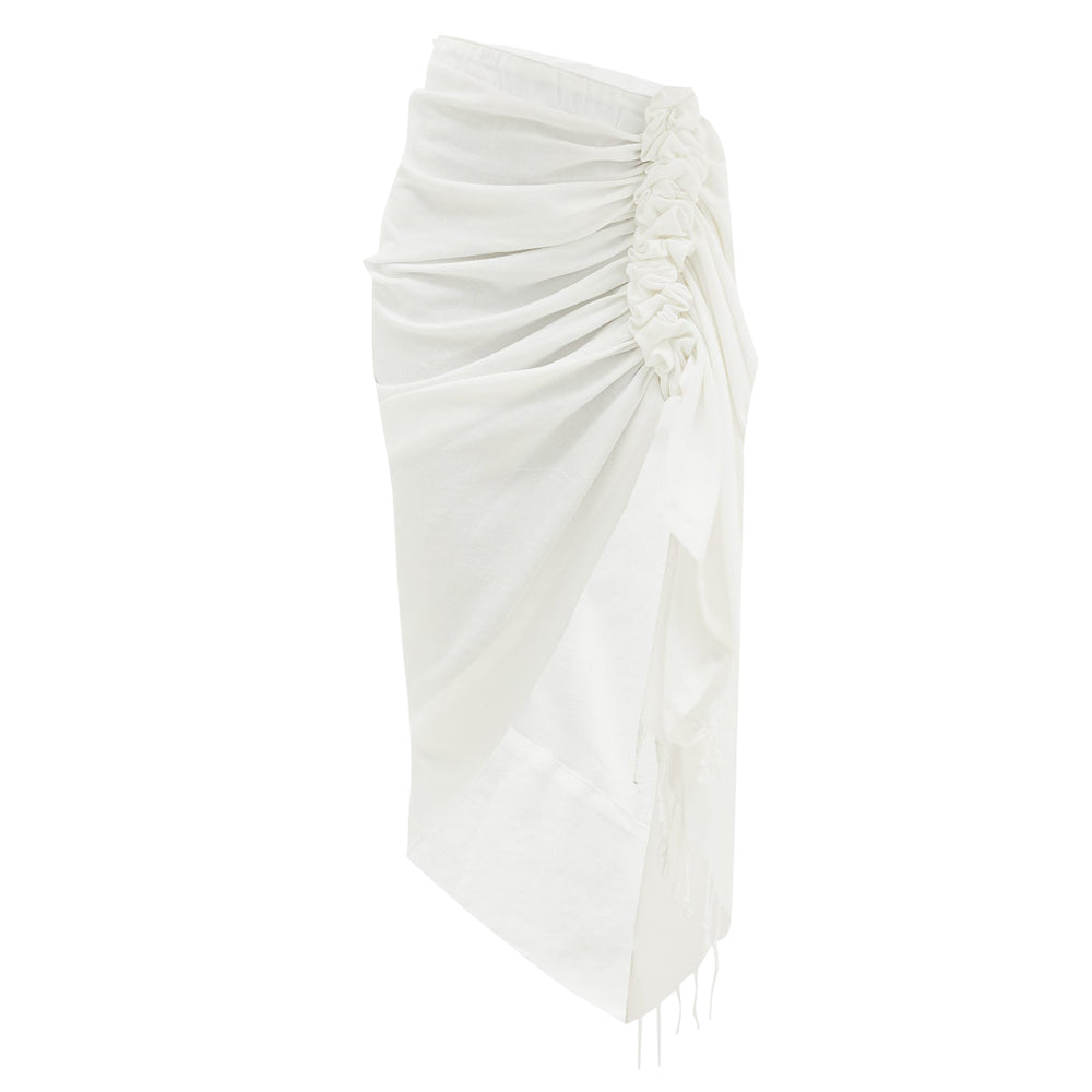 Tulum White Solid Skirt