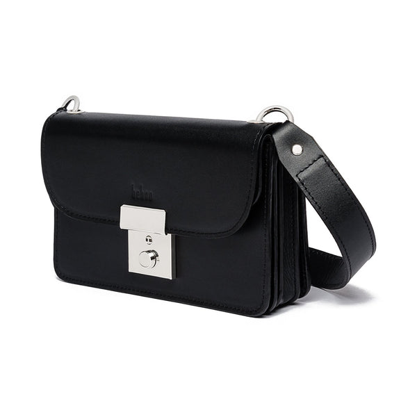 Amanda Black Leather Belt Bag