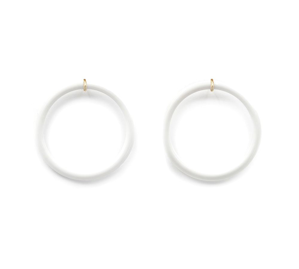 White Onyx Donut Circle Earring