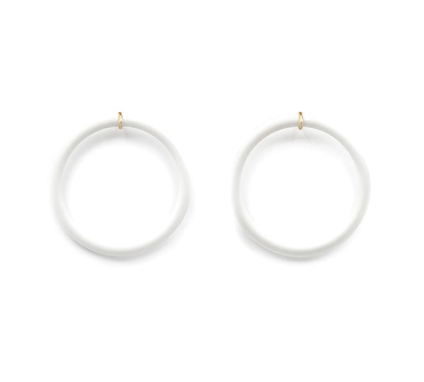 White Onyx Donut Circle Earring