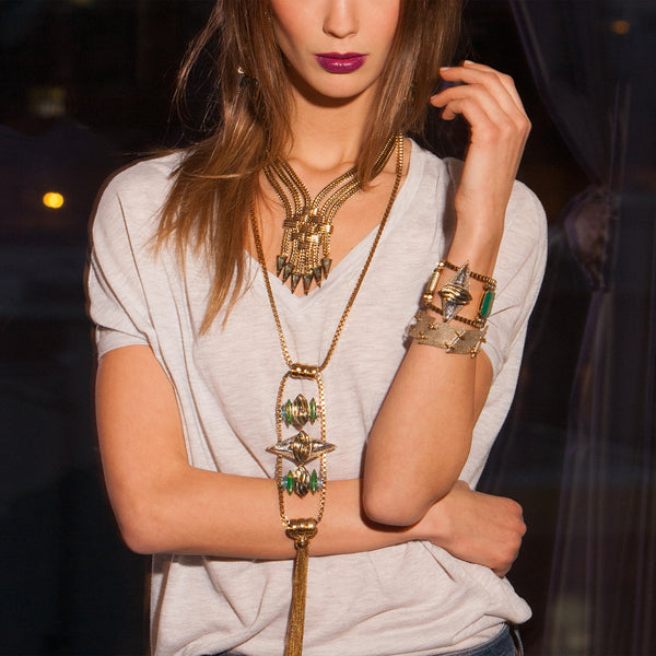 Mei Crystal and Vintage Glass Bracelet
