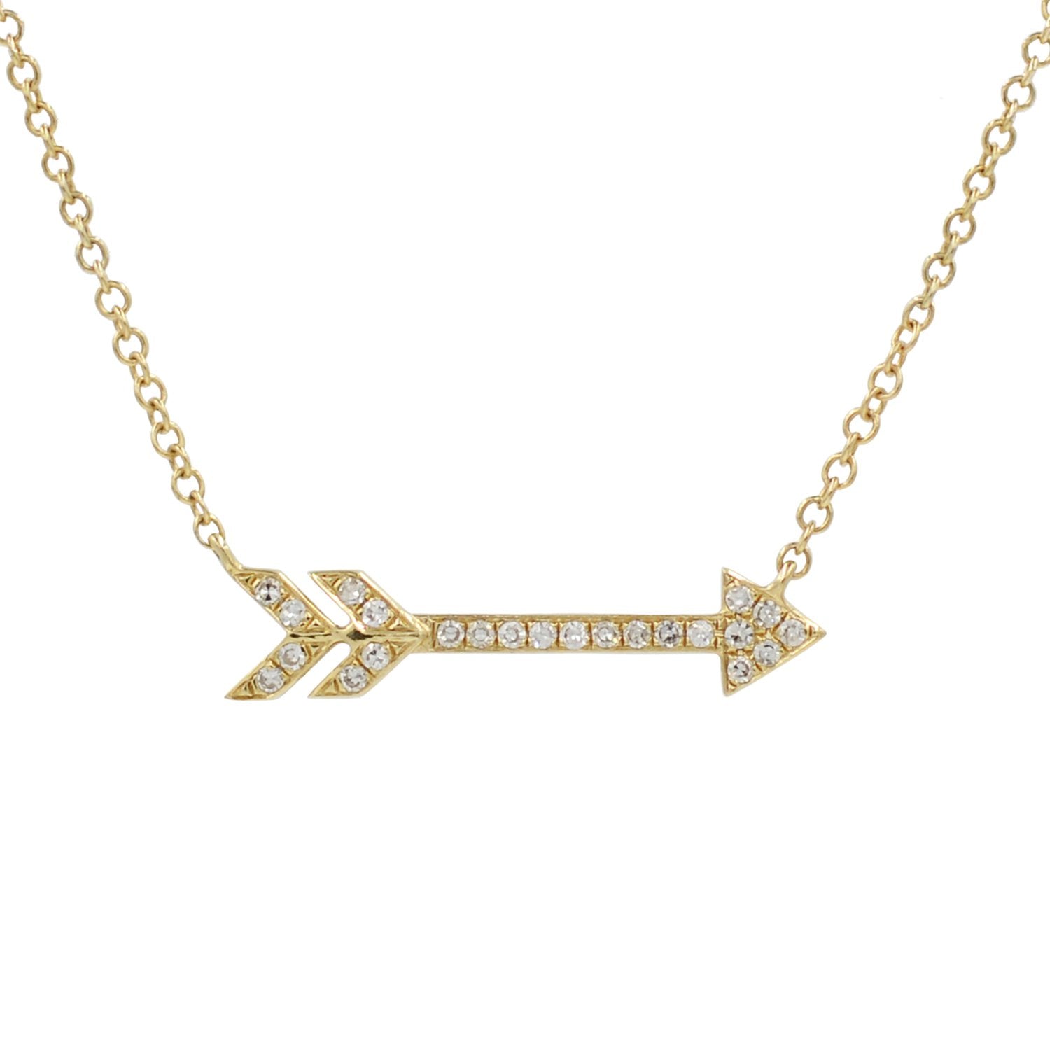 Diamond Arrow Necklace in 14k Gold