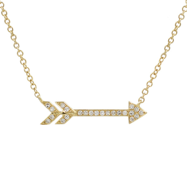 Diamond Arrow Necklace in 14k Gold