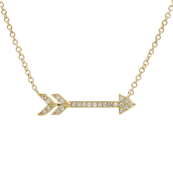 Diamond Arrow Necklace in 14k Gold