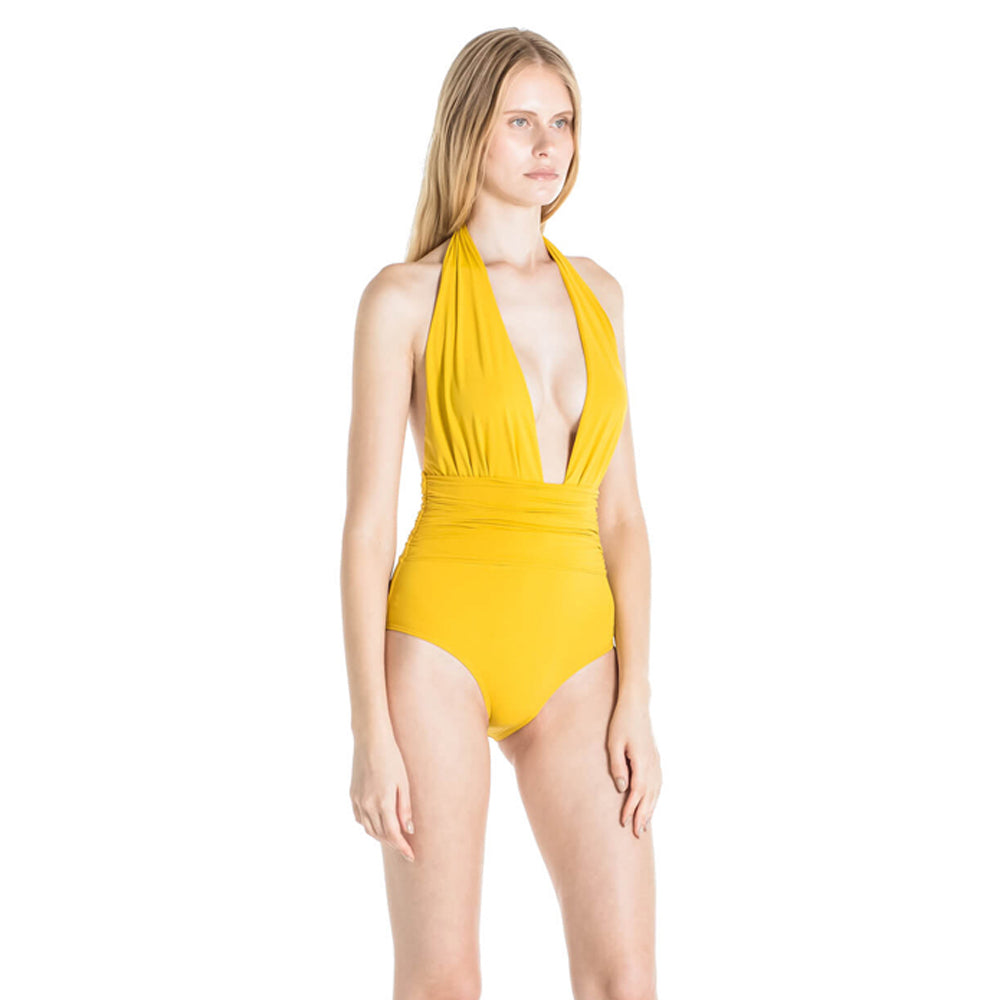 Eva One Piece Swimsuit in Mustard