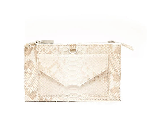 Python Leather Wallet , Natural 