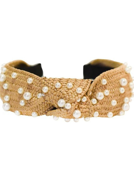 Braided Raffia Pearl Headband