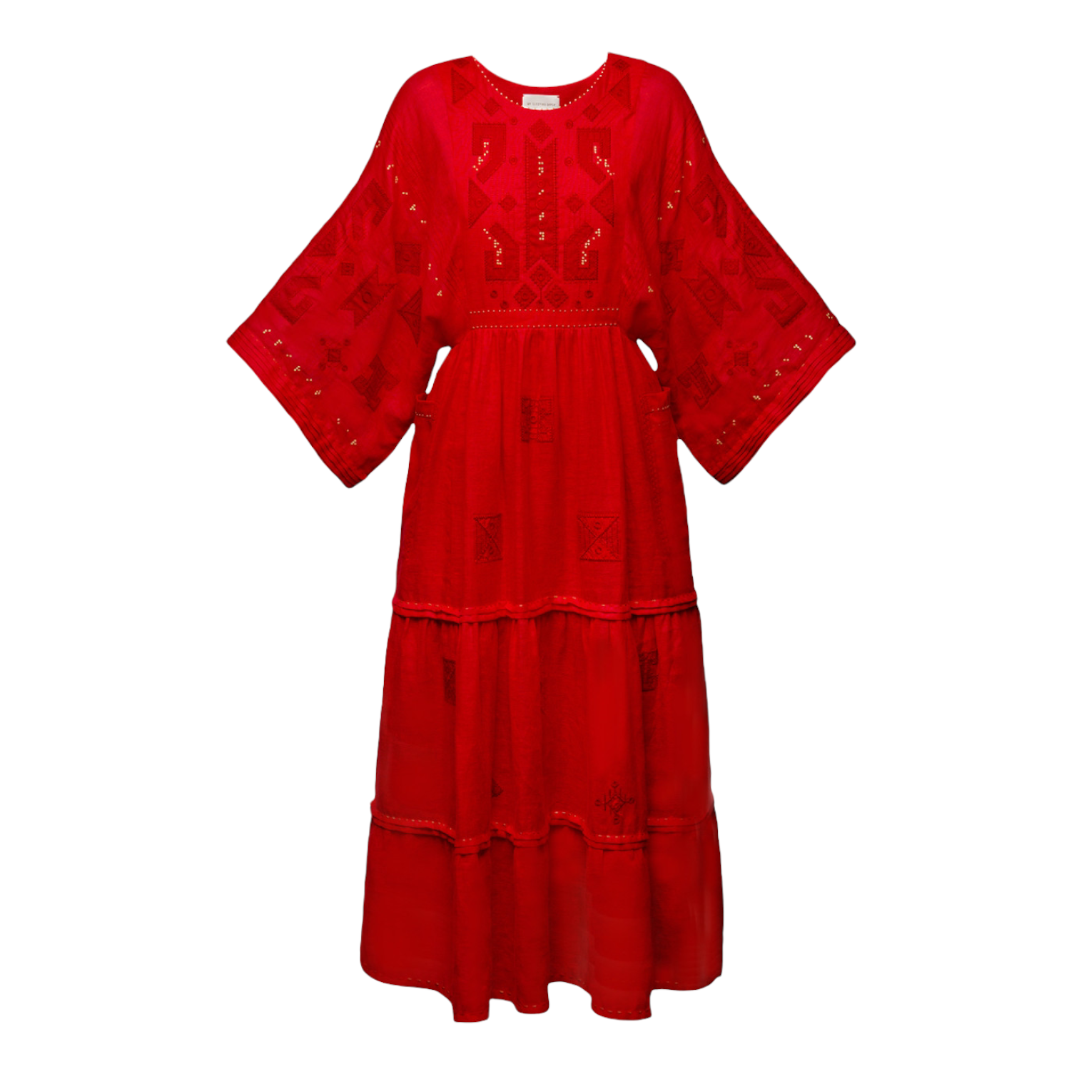Braille Long Dress in Red