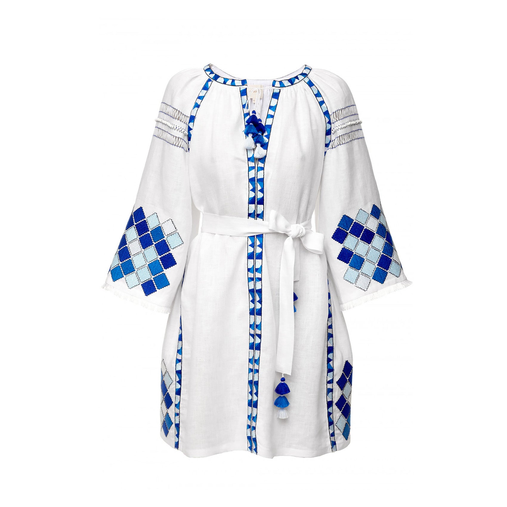 Inka Short Dress in White