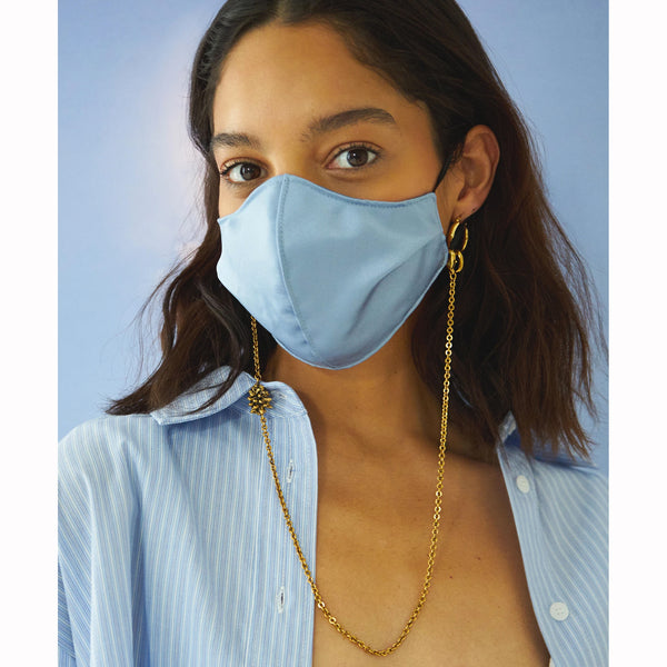 Satin Face Mask Baby Blue