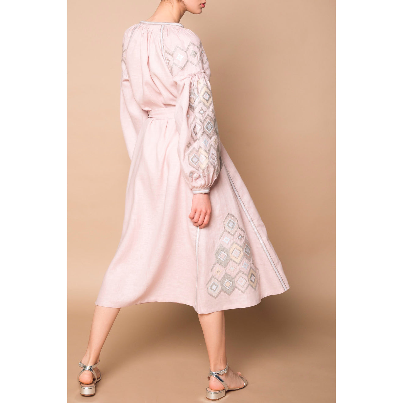 powder pink midi dress Quinn Halter Midi Dress