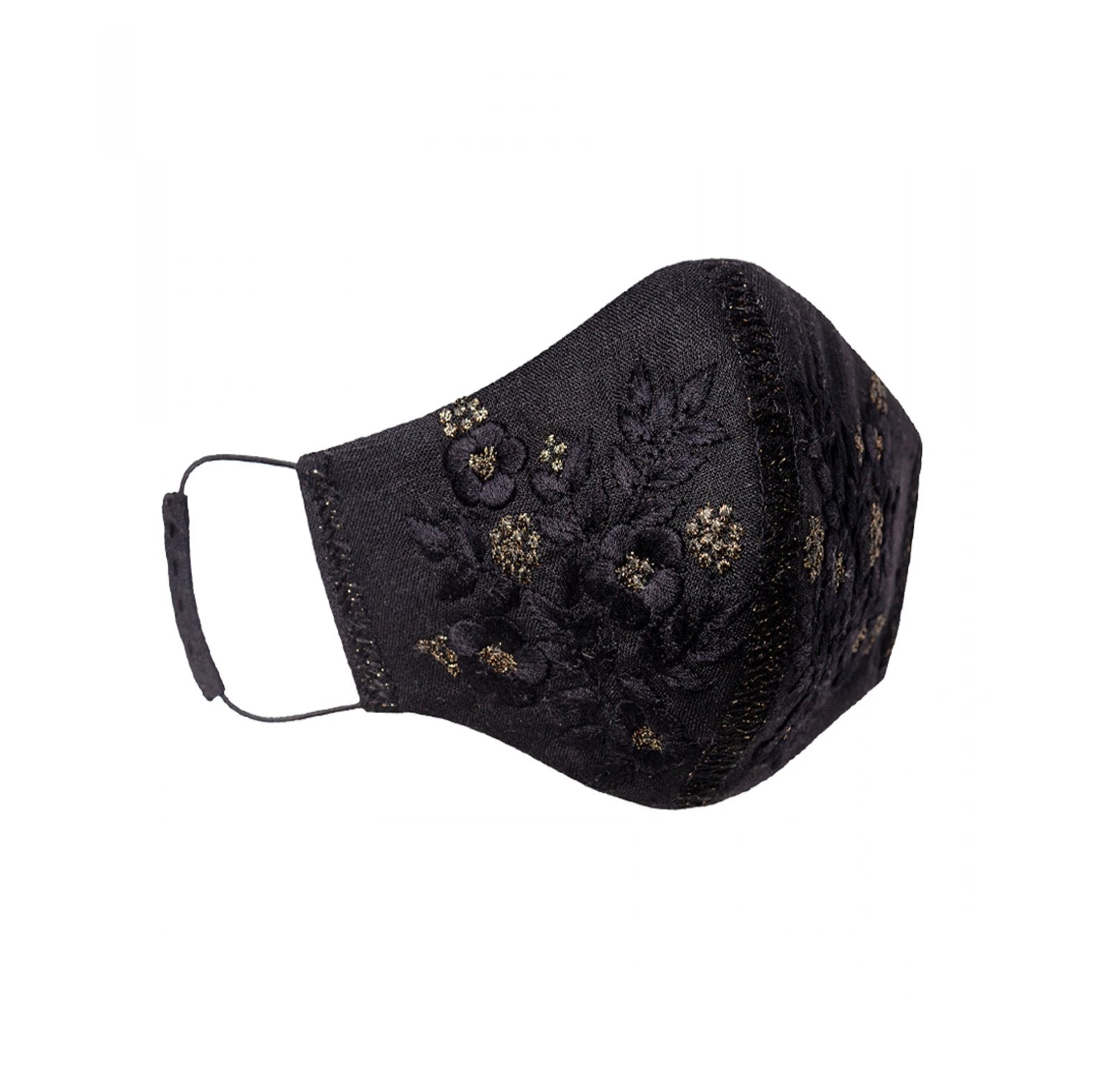 Zoe Embroidered Mask in Black
