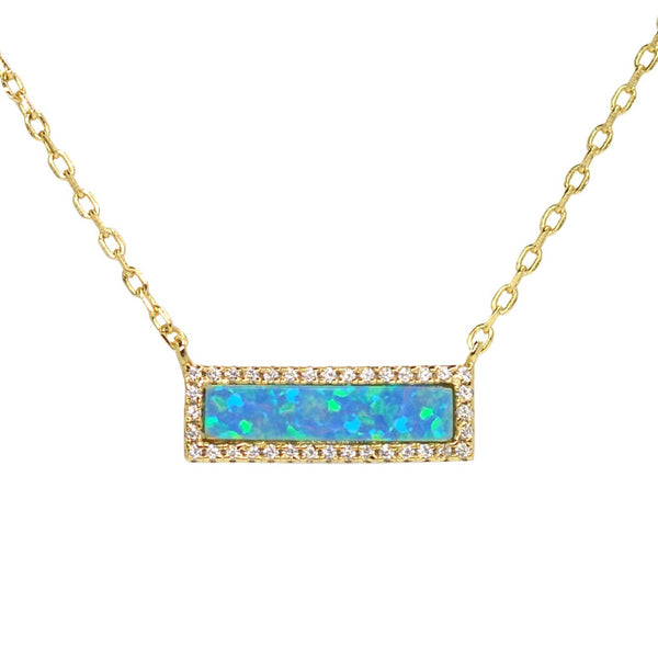 Reflection Opal Rectangle Necklace