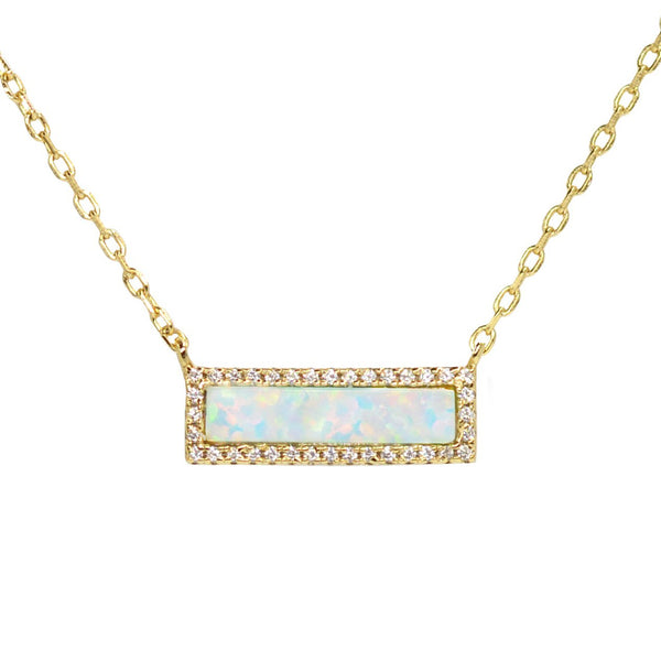 Reflection Opal Rectangle Necklace