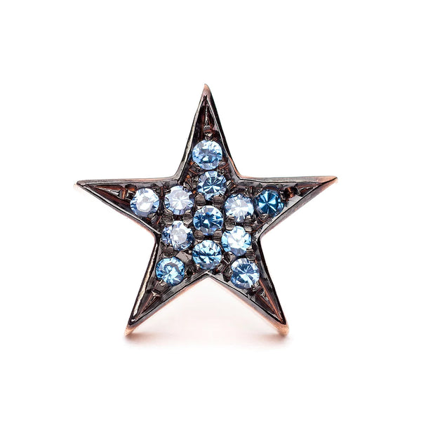 Light Blue Sapphire Star Earrings