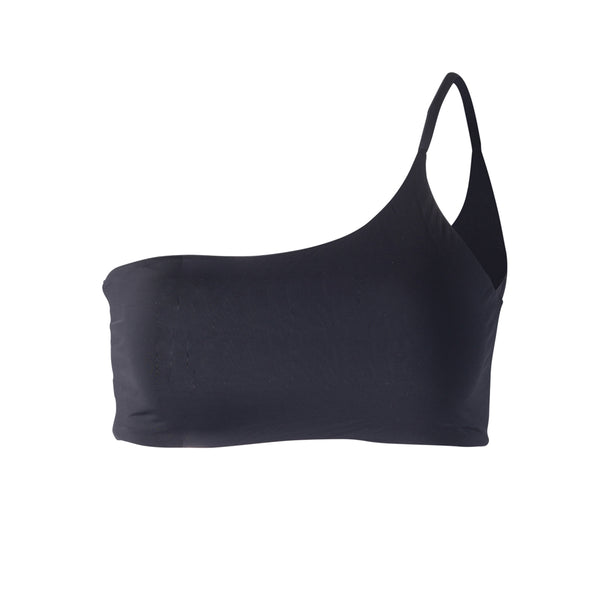 Serena One Shoulder Bikini Top Black