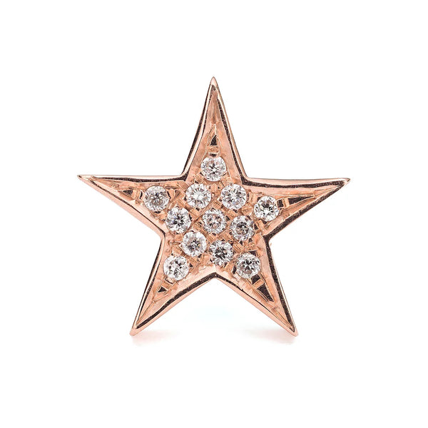 White Diamond Star Earrings