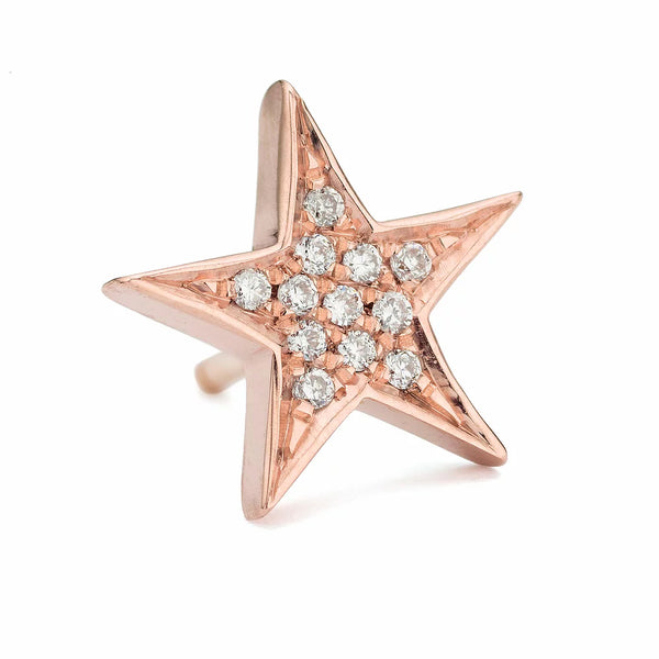 White Diamond Star Earrings