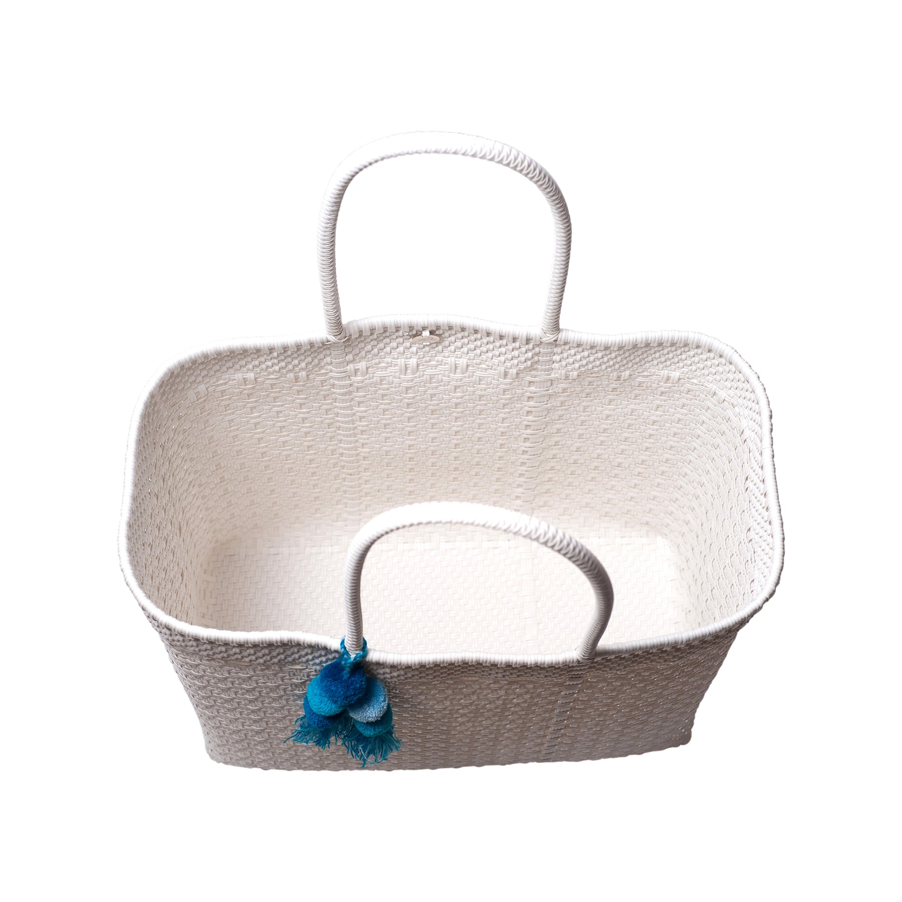 Large Open Woven White Tote
